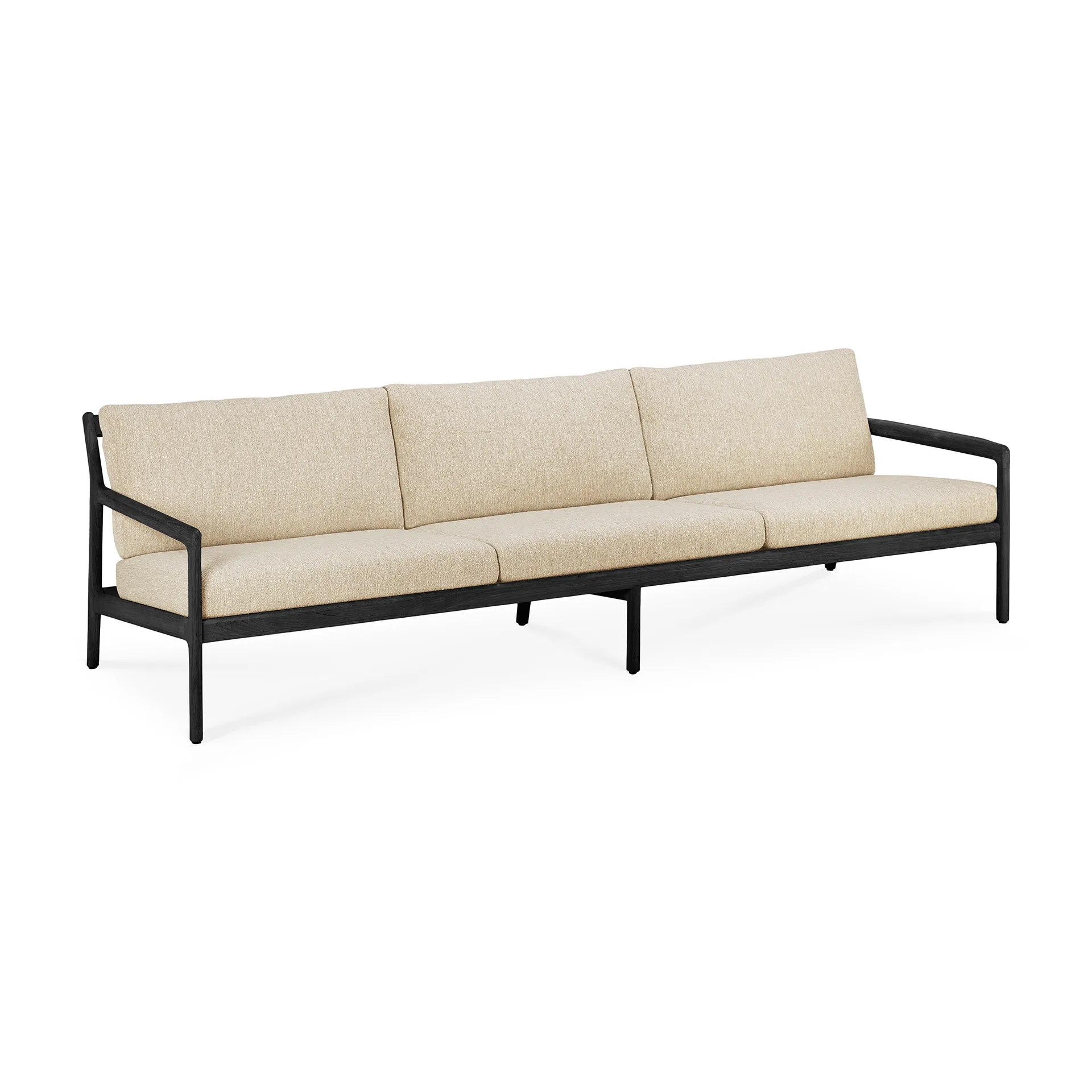 Jack outdoor 3-pers. sofa sortbejdset teak, Natural Ethnicraft