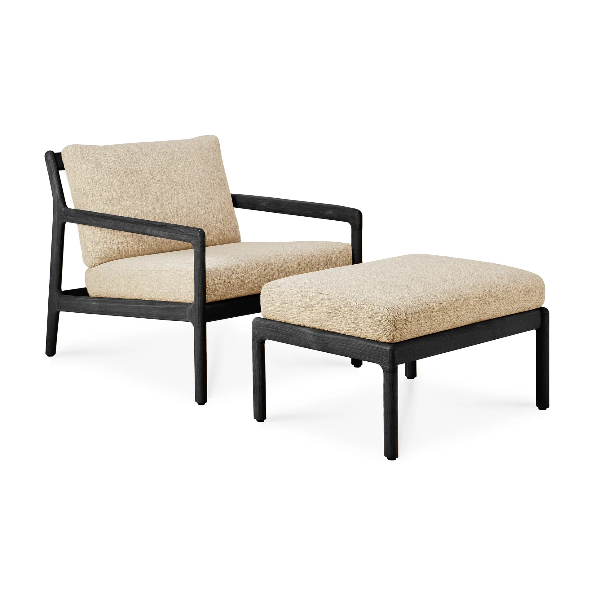 Jack outdoor fodskammel sortbejdset teak, Natural Ethnicraft