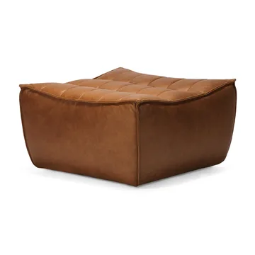 N701 fodskammel 70x70 cm - Aniline leather brown - Ethnicraft