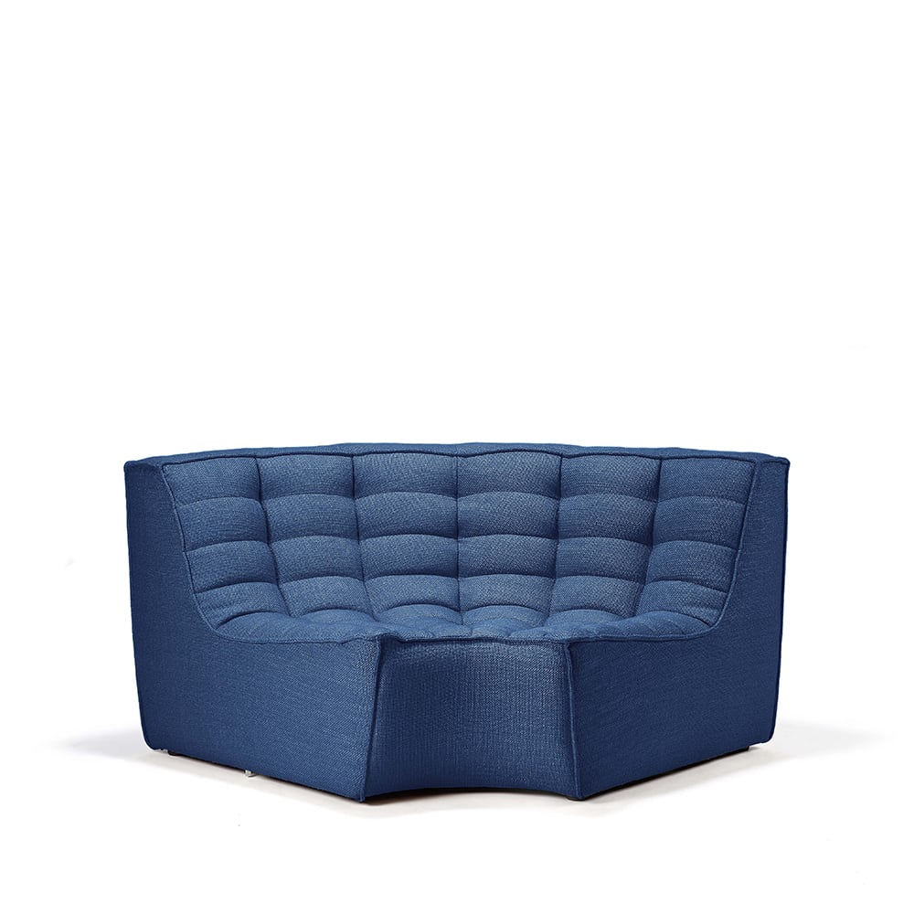 Ethnicraft N701 hjørnemodul afrundet 90° Stof blue | Skandinavisk Design | Sofaer | Blå