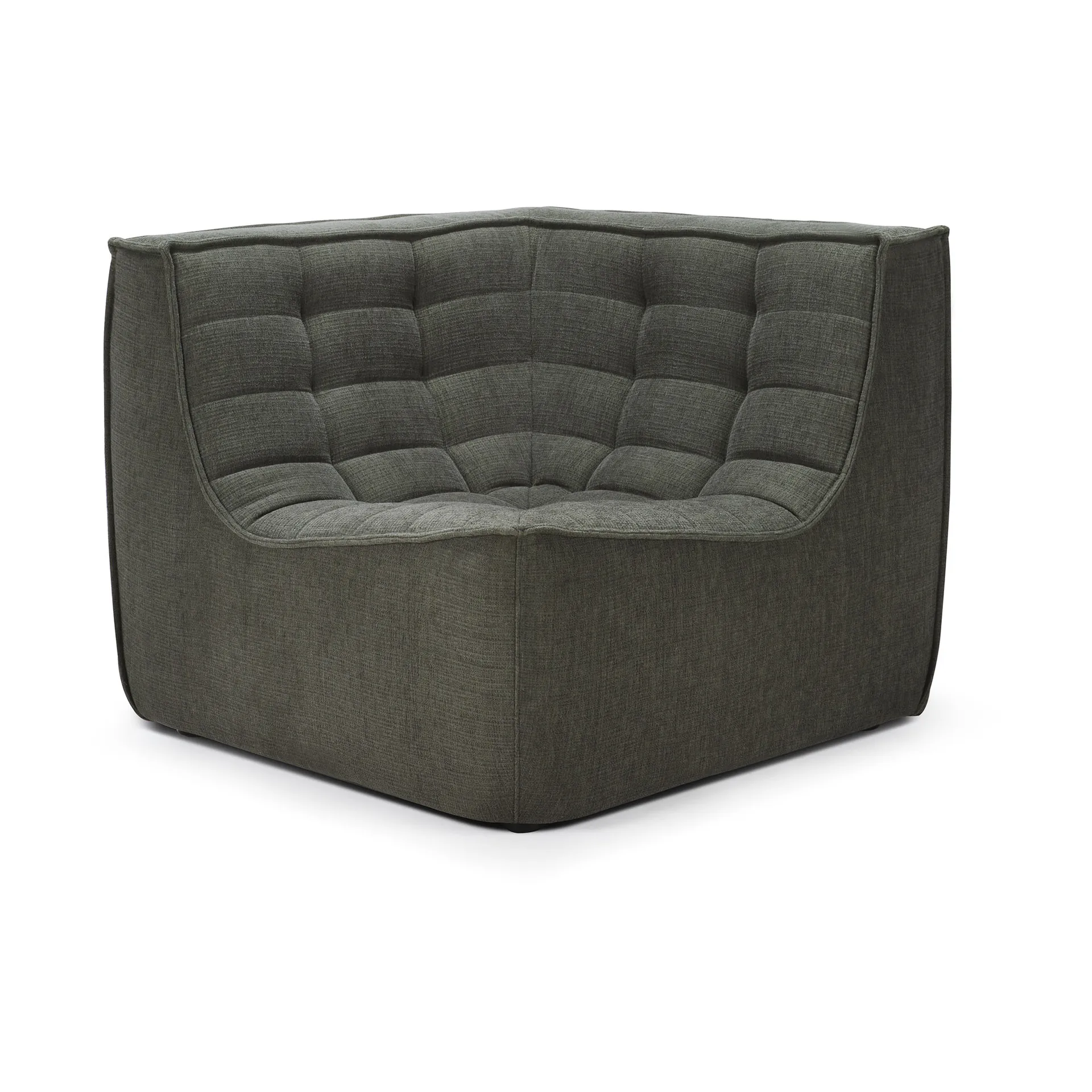 N701 hjørnemodul lige, Moss Eco fabric Ethnicraft