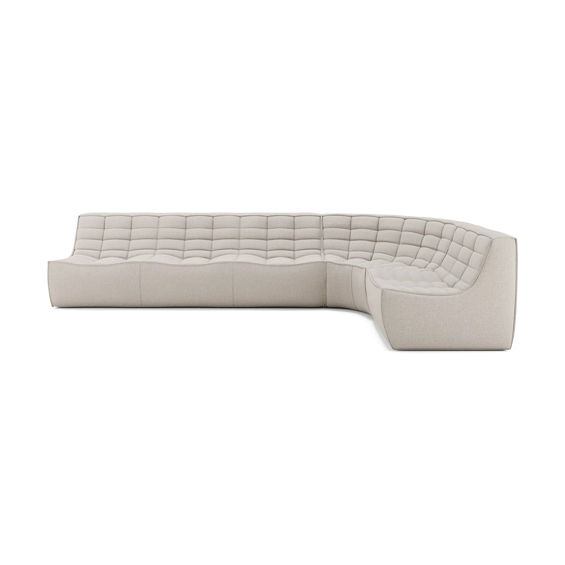 N701 modulhjørnesofa med afrundet hjørne, stof Beige, 301x171 cm,  Ethnicraft