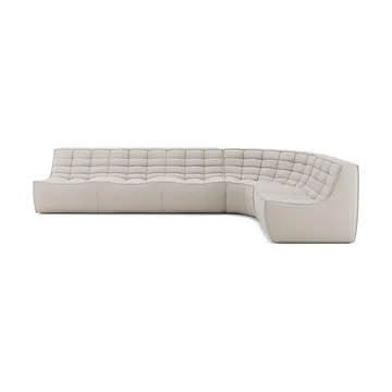 N701 modulhjørnesofa med afrundet hjørne, stof Beige, 301x171 cm - Ethnicraft