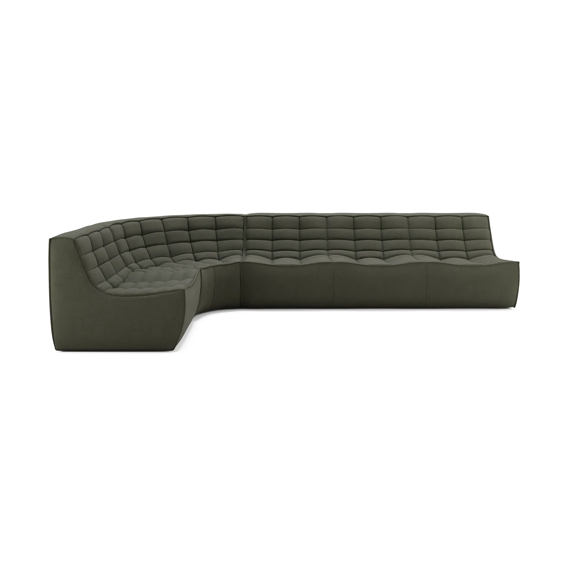 N701 modulhjørnesofa med afrundet hjørne, stof Moss Eco, 301x171 cm,  Ethnicraft