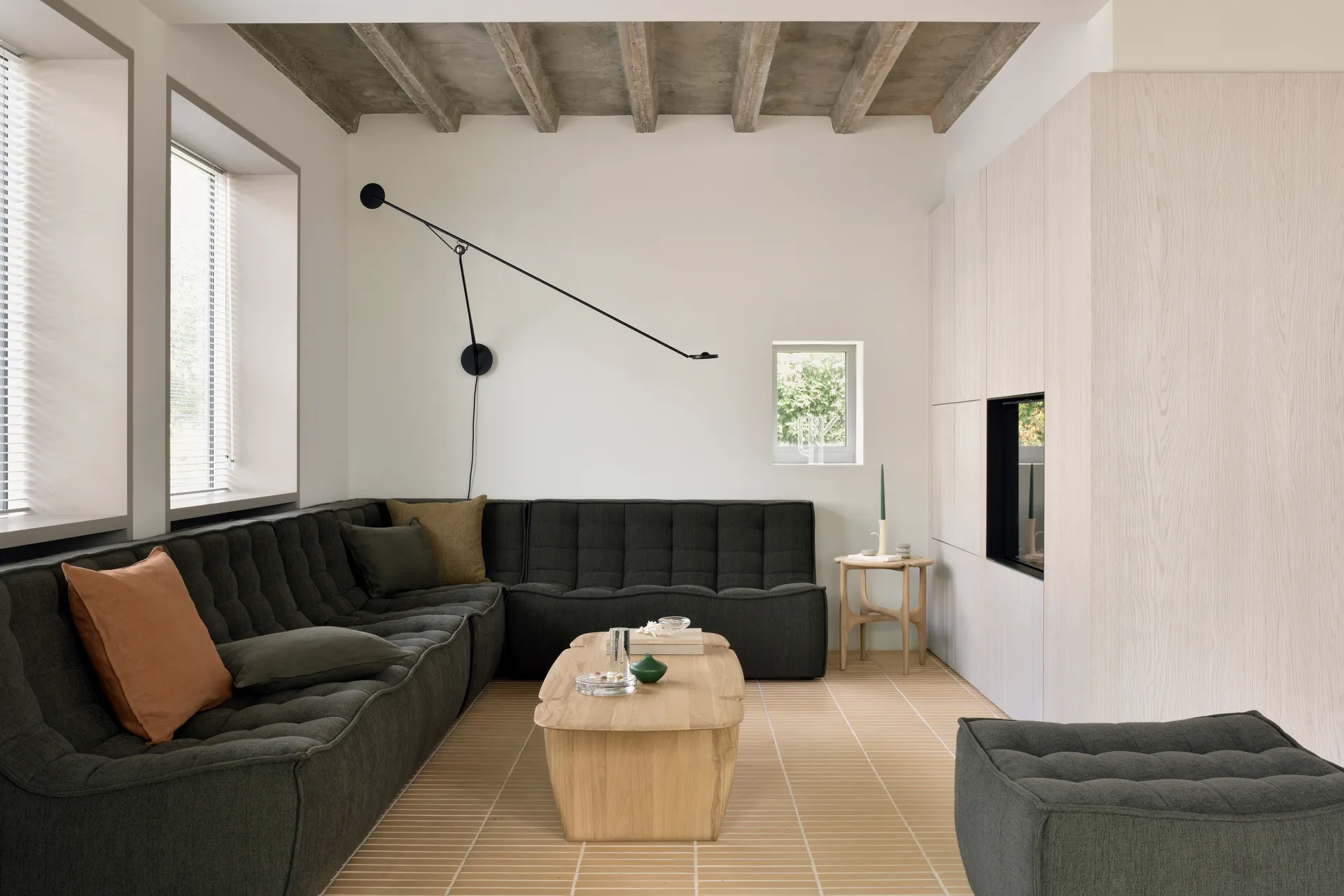 N701 modulhjørnesofa med afrundet hjørne, stof Moss Eco, 301x171 cm,  Ethnicraft