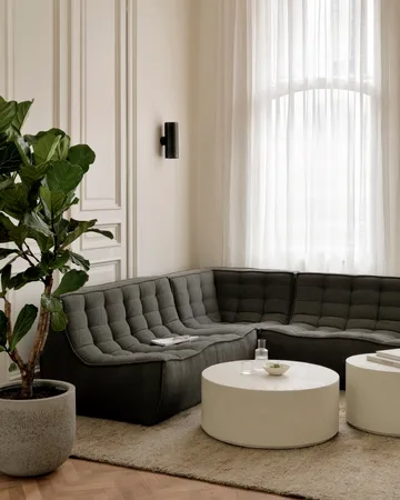 N701 modulhjørnesofa med afrundet hjørne, stof Moss Eco, 301x171 cm - Ethnicraft