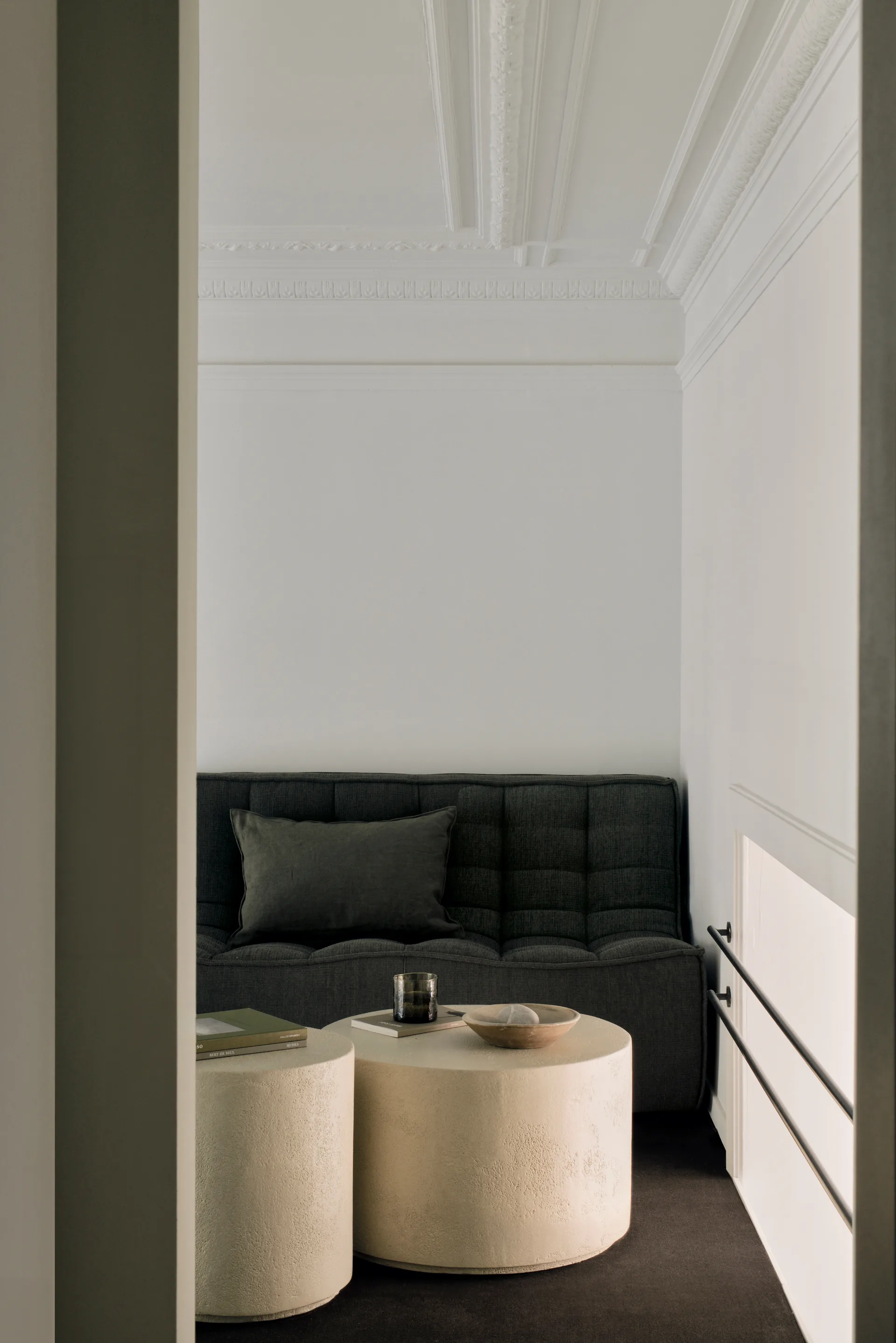 N701 modulhjørnesofa med afrundet hjørne, stof Moss Eco, 301x171 cm Ethnicraft