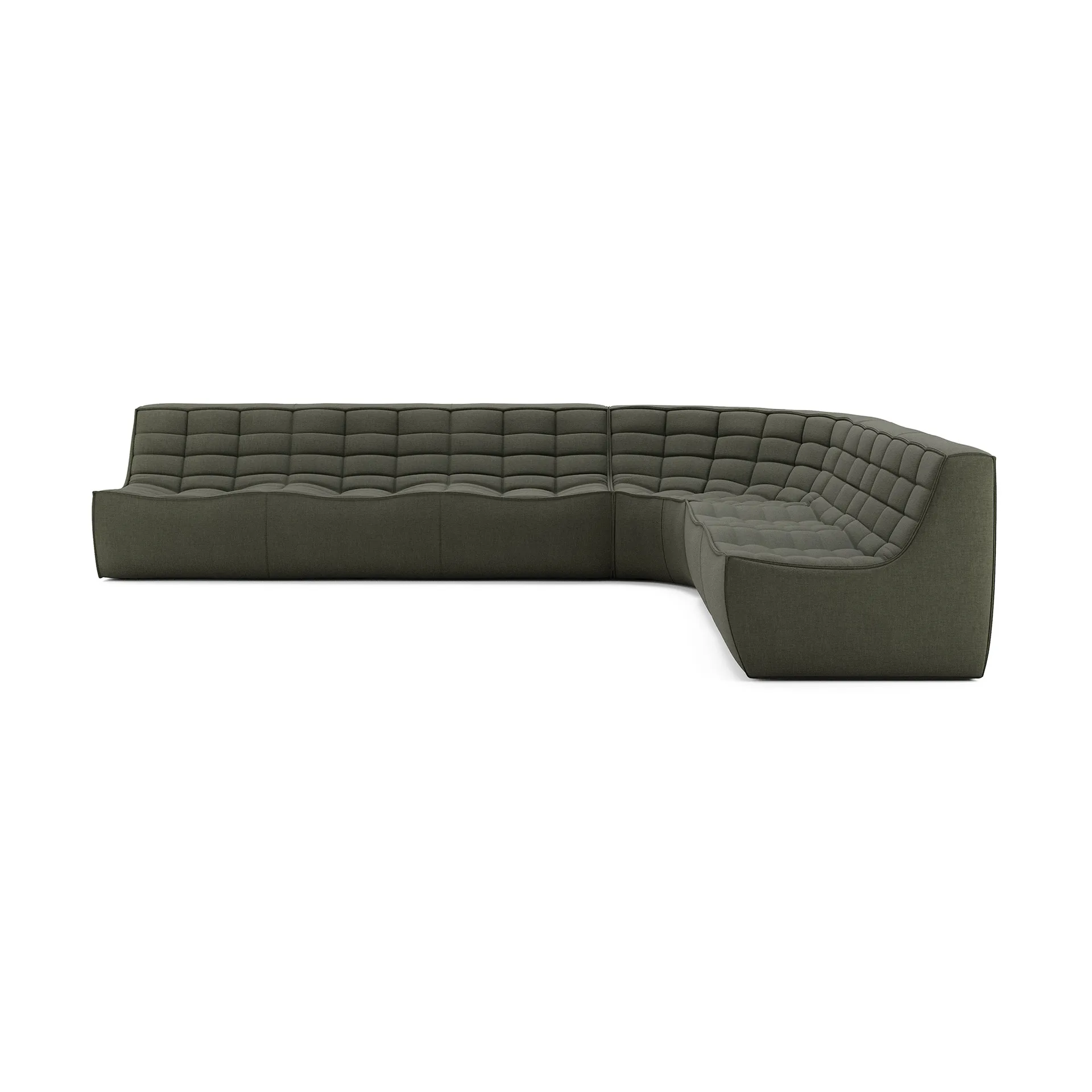 N701 modulhjørnesofa med afrundet hjørne, stof Moss Eco, 330x260 cm,  Ethnicraft