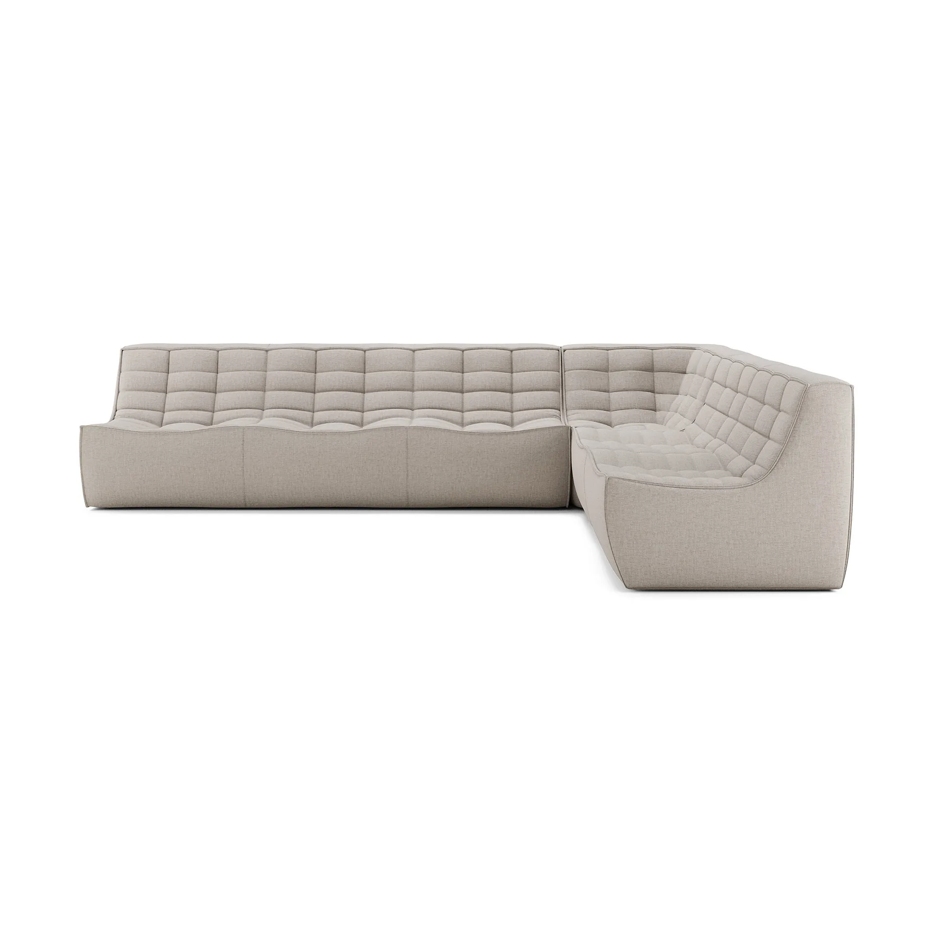 N701 modulhjørnesofa med ret hjørne, stof Beige, 301x231 cm,  Ethnicraft