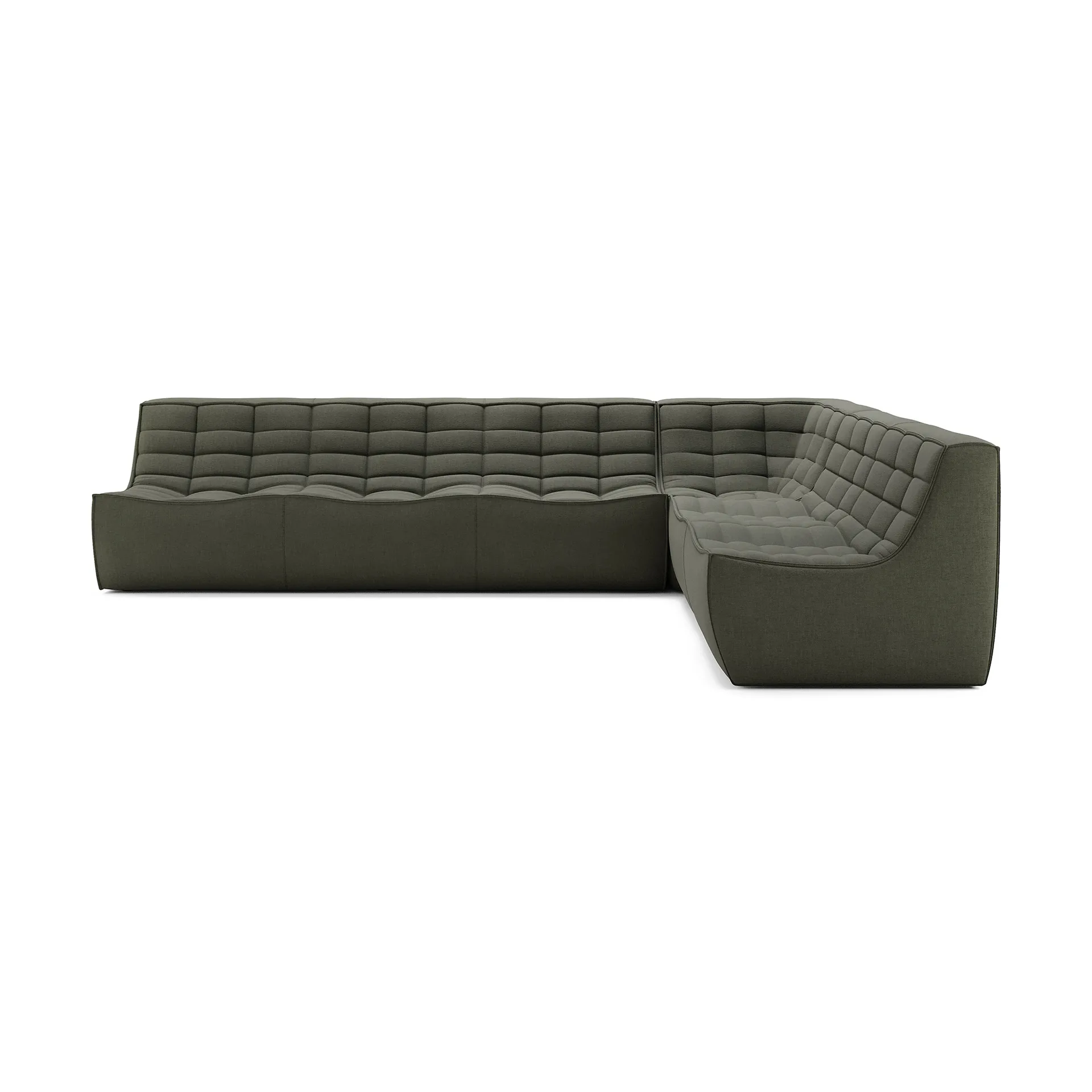 N701 modulhjørnesofa med ret hjørne, stof Moss Eco, 301x231 cm Ethnicraft