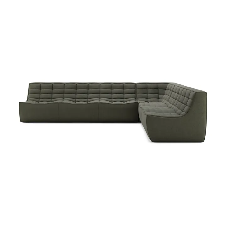N701 modulhjørnesofa med ret hjørne, stof Moss Eco, 301x231 cm - Ethnicraft