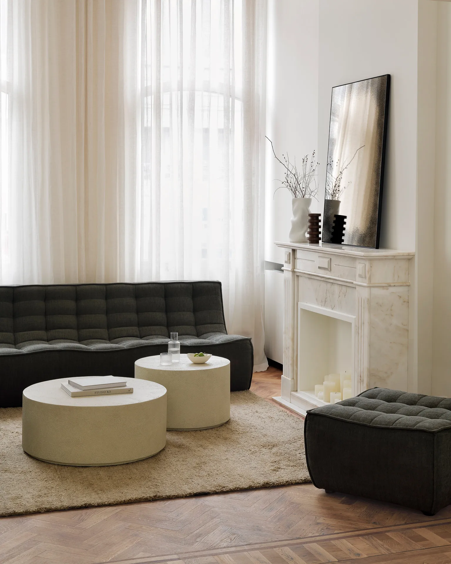 N701 sofa 3-personers, Moss Eco fabric Ethnicraft