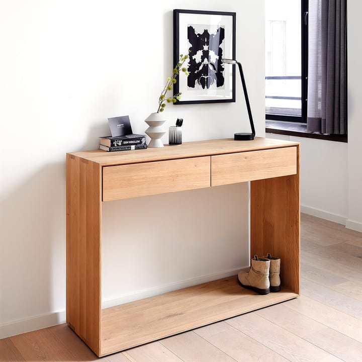 Nordic konsolbord, Lakeret eg to skuffer 160x40 cm Ethnicraft