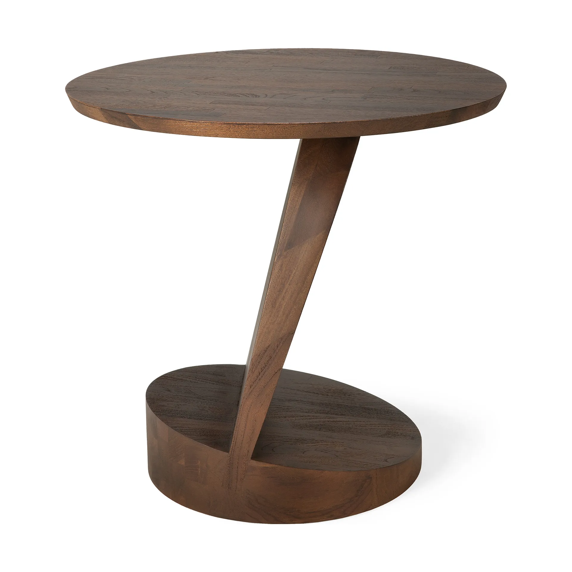 Oblic sidebord Ø52 cm, Brunbejdset teak Ethnicraft