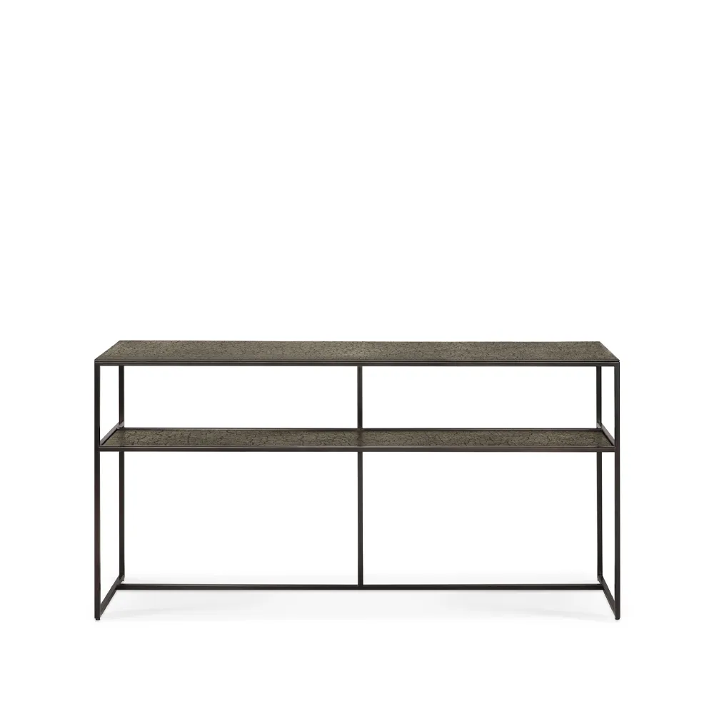 Ethnicraft Pentagon konsolbord 75x150 cm Whisky/Black metal