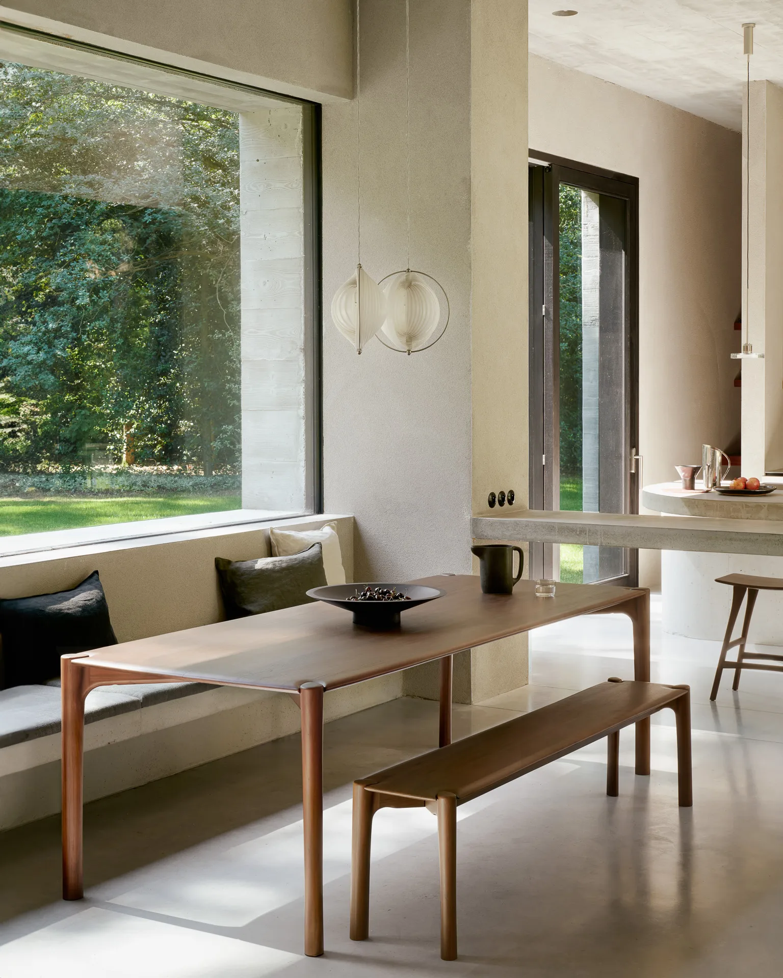 PI bænk 186x35 cm, Lakeret teak Ethnicraft