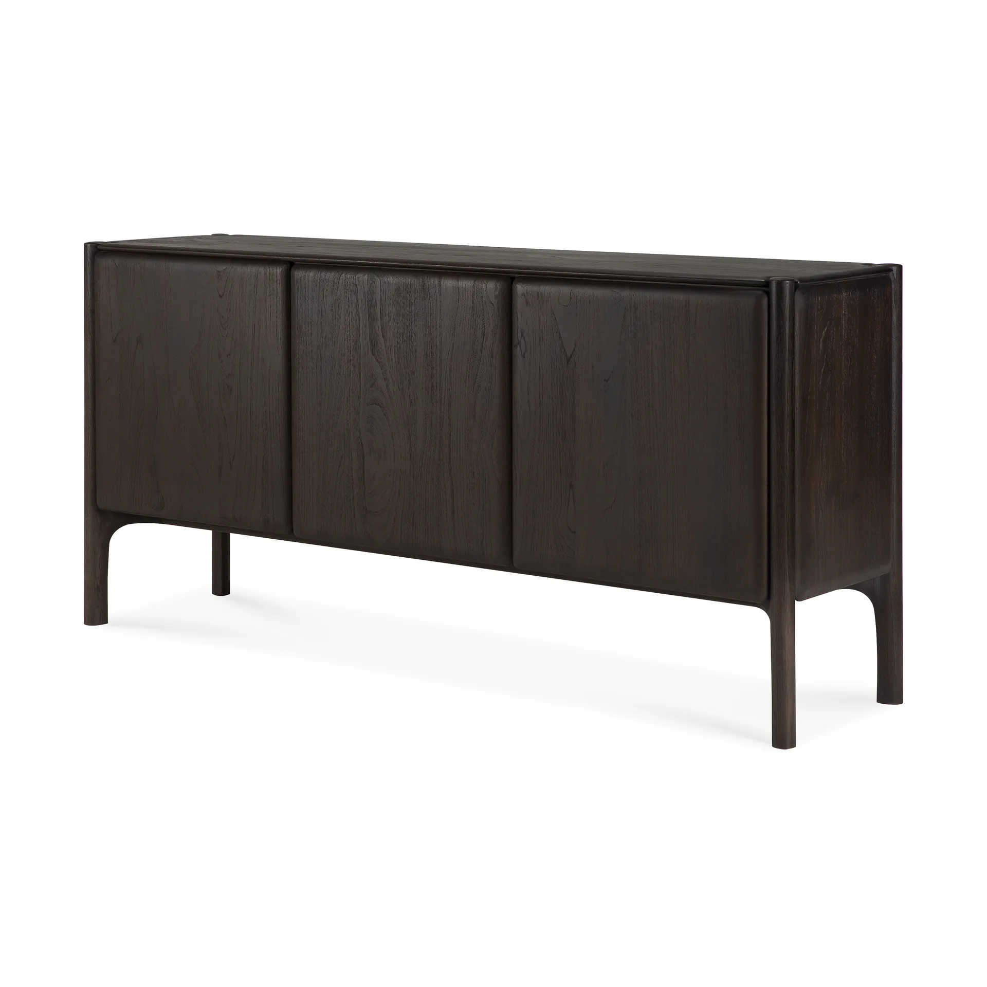 PI sideboard - oak - 3 låger, Teak dark brown, 3 døre Ethnicraft