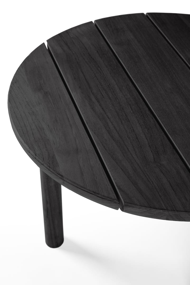 Quatro outdoor sofabord sortbejdset teak, Ø59 cm Ethnicraft
