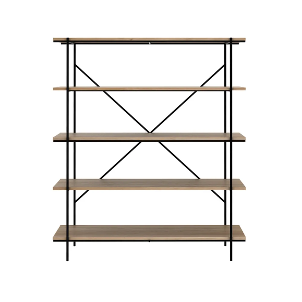 Rise hylde, Oak wax oil/Black metal 165 cm Ethnicraft