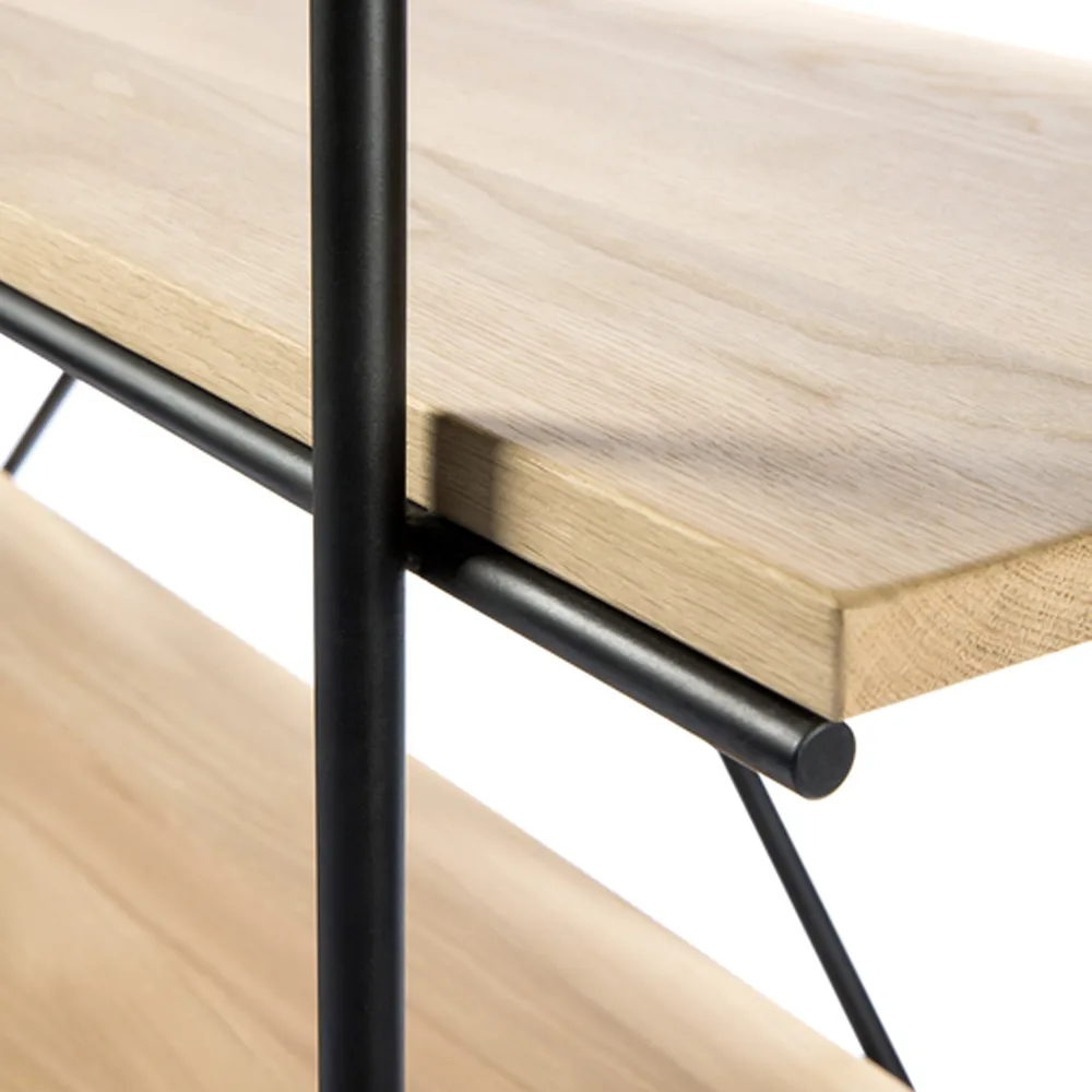 Rise hylde, Oak wax oil/Black metal 165 cm Ethnicraft