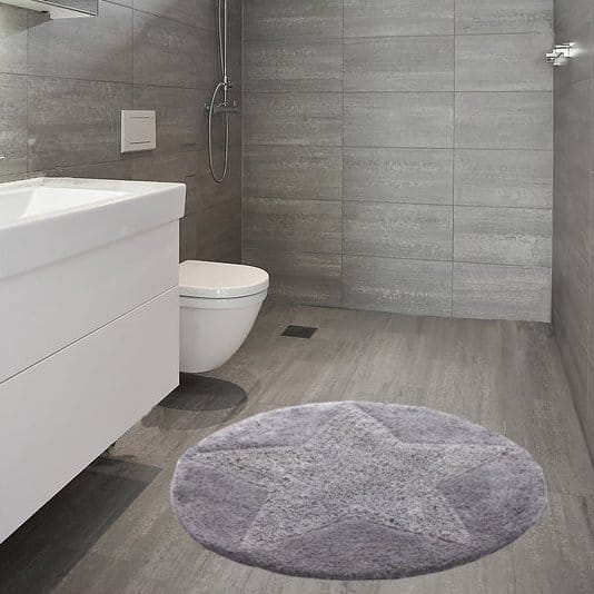 Star tæppe, rundt, grafitegrå Etol Design