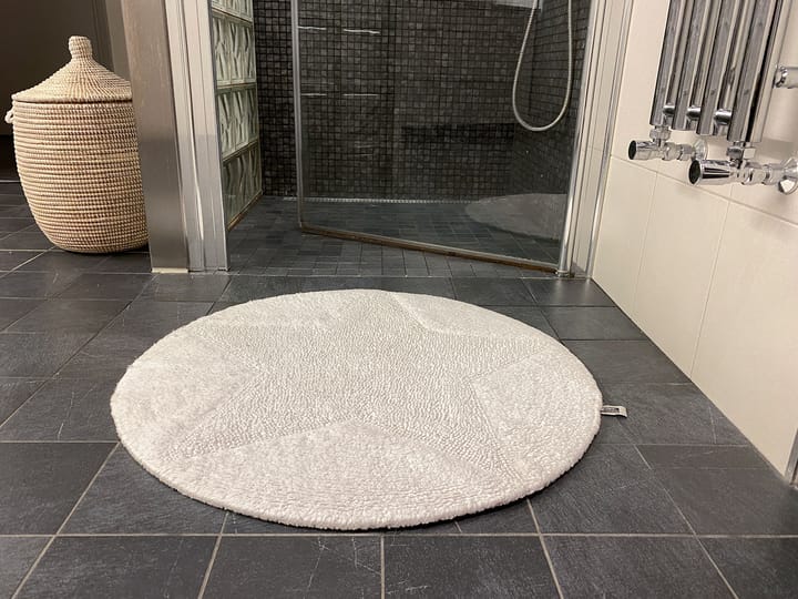 Star tæppe, rundt, hvid Etol Design