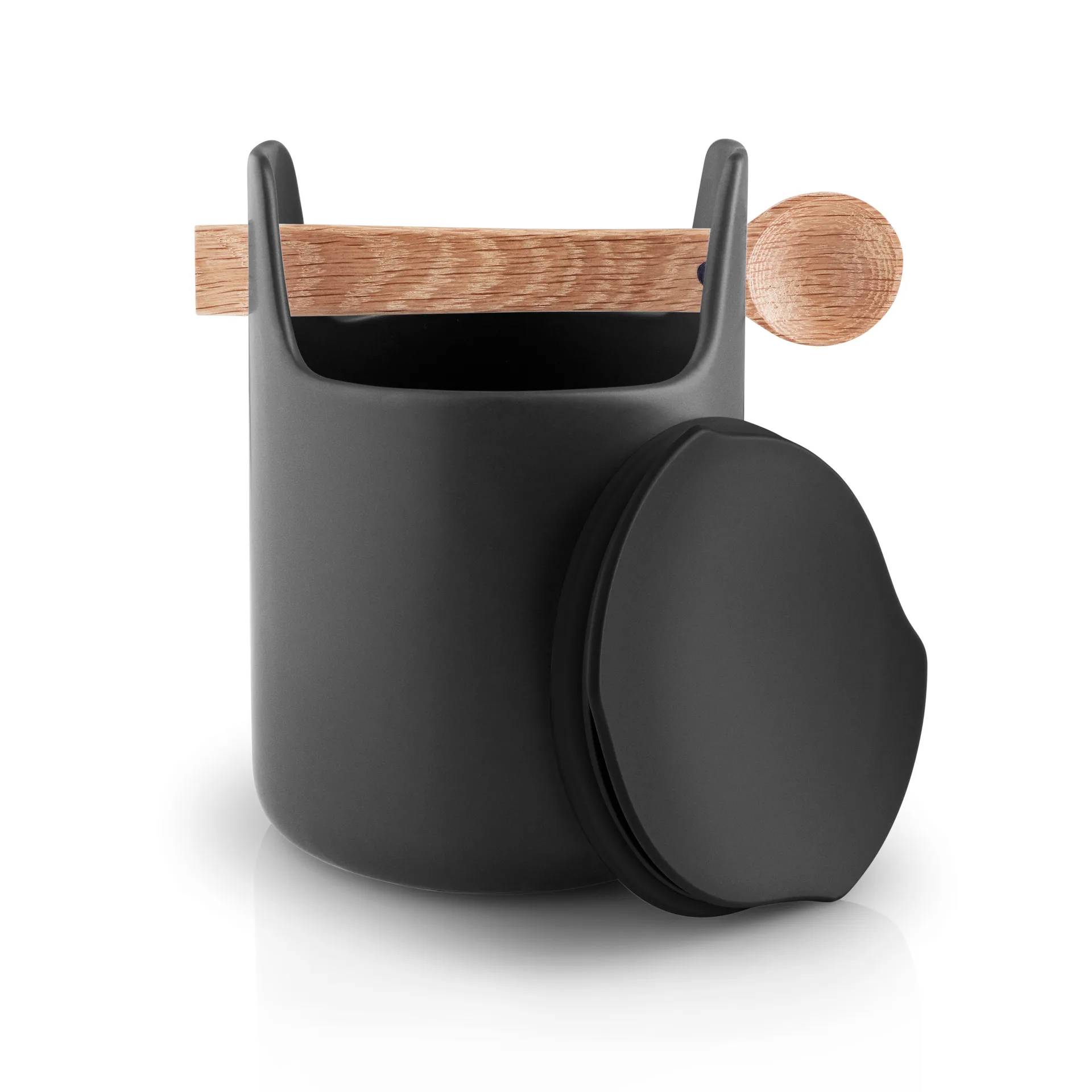 Eva Solo opbevaringskrukke med ske og låg 15 cm, Sort Eva Solo