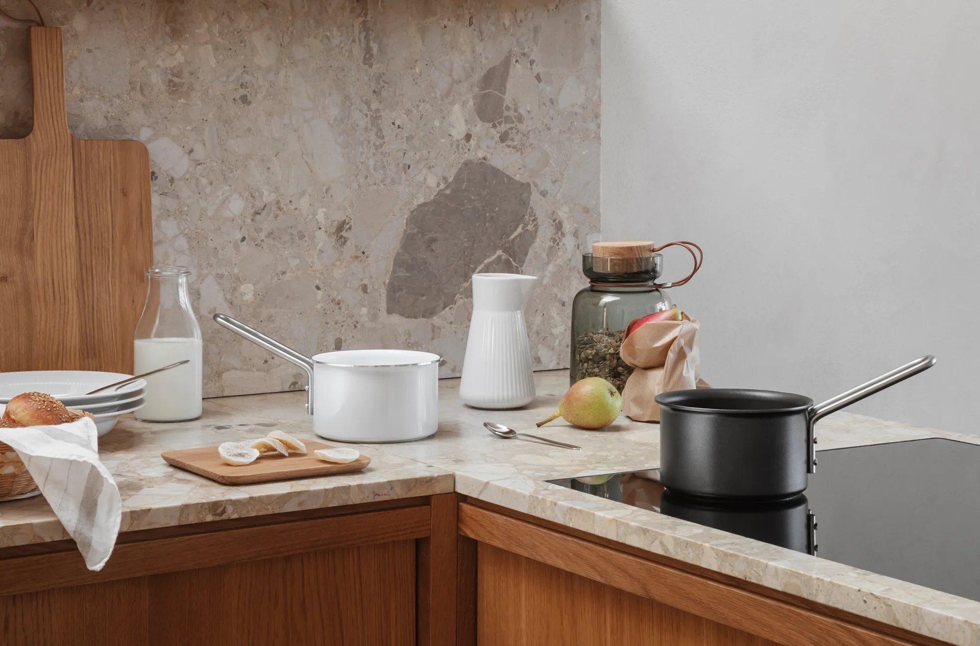 Eva Trio White Line Slip-Let keramisk gryde, 1,1 L Eva Solo