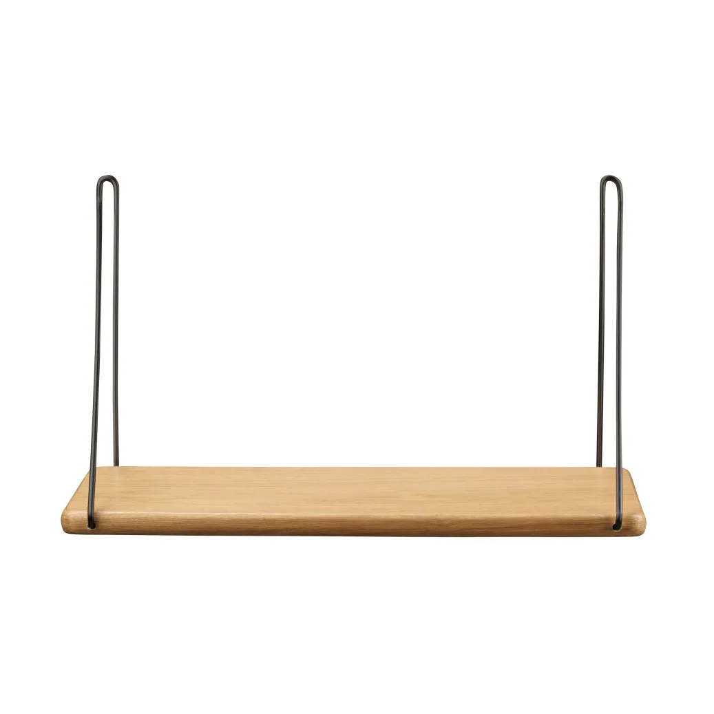 B145 Shelf w/brackets hylde, 20x45 cm oak nature-black lacquered FDB Møbler