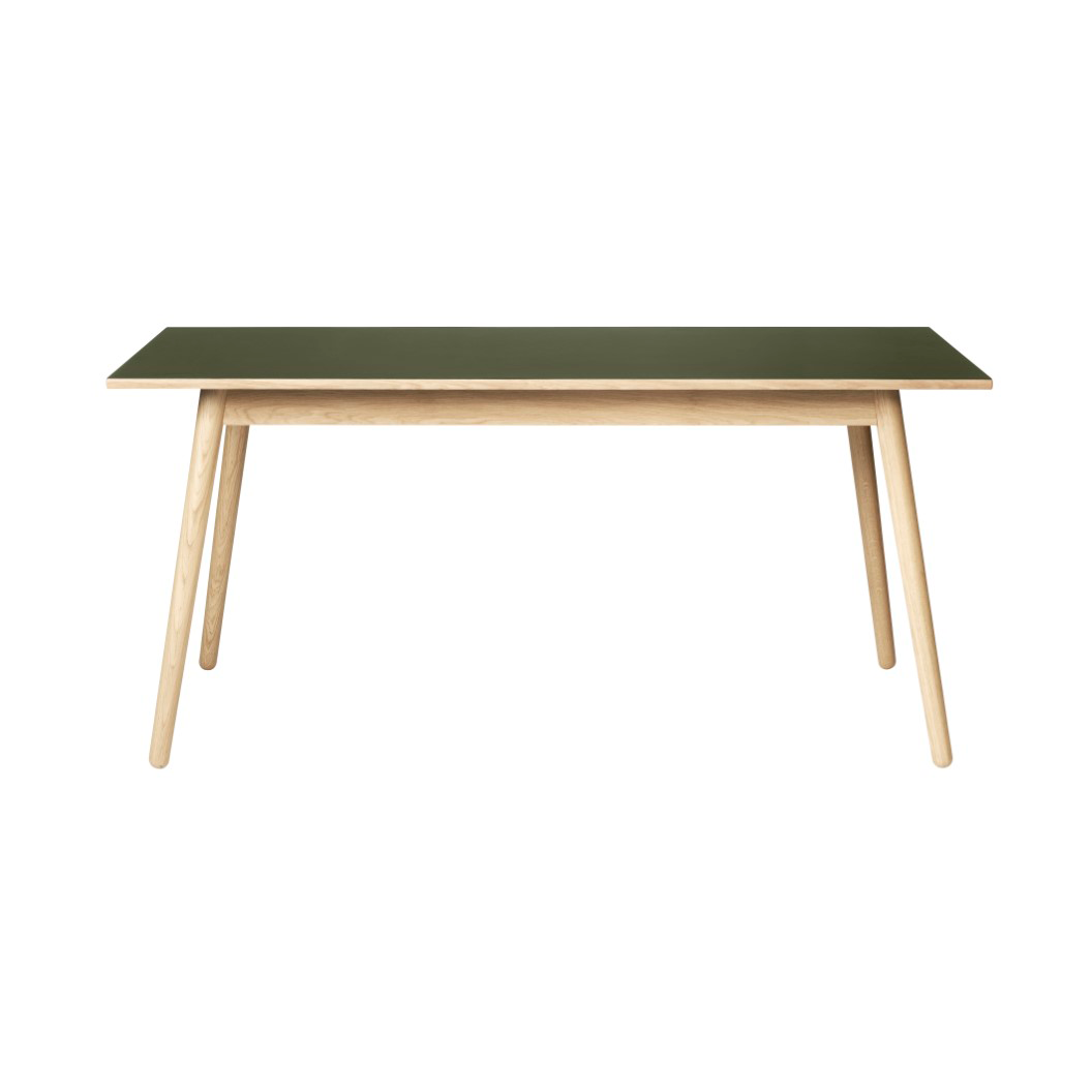 FDB Møbler C35B spisebord 82x160 cm Olive green-oak nature lacquered