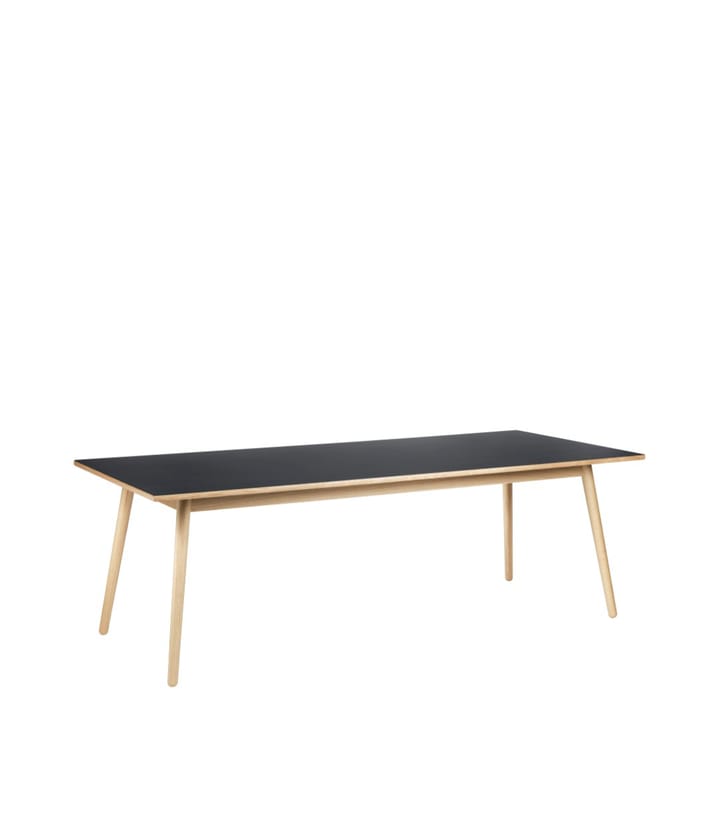 C35C spisebord 95x220 cm, Dark grey-oak nature lacquered FDB Møbler