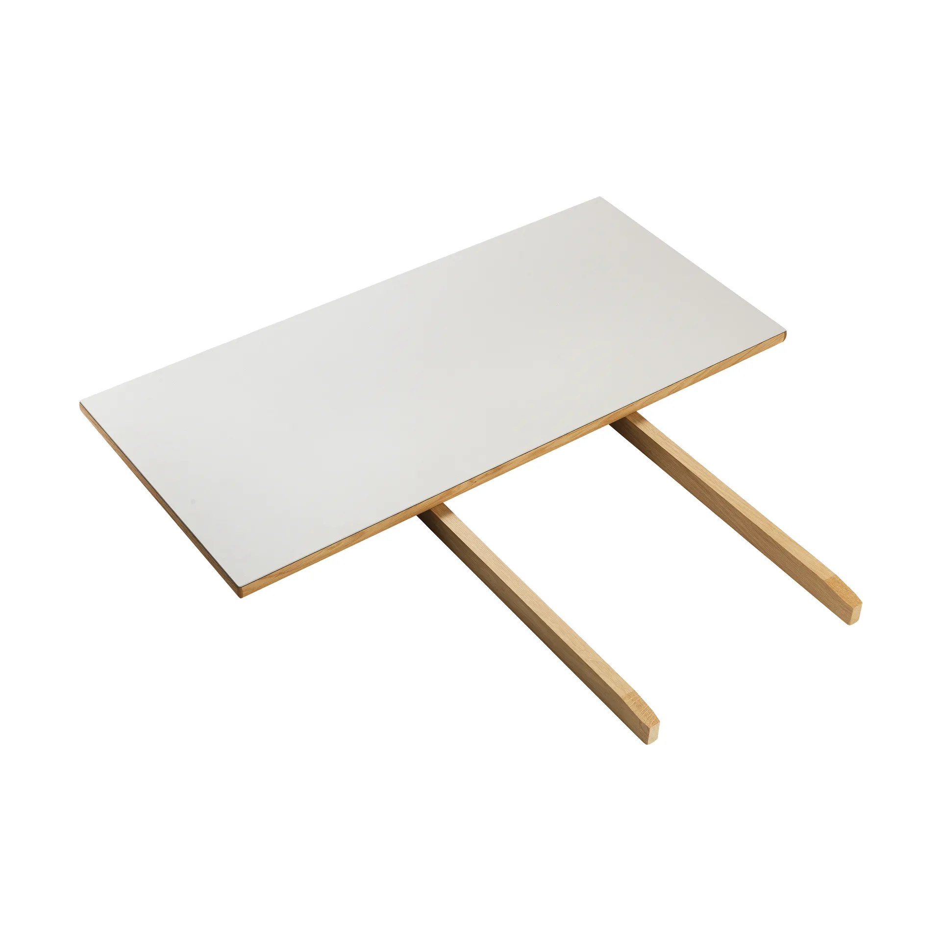 C35S tillægsplade 95x45 cm, Light grey linoleum-oak nature waterbased laquer FDB Møbler