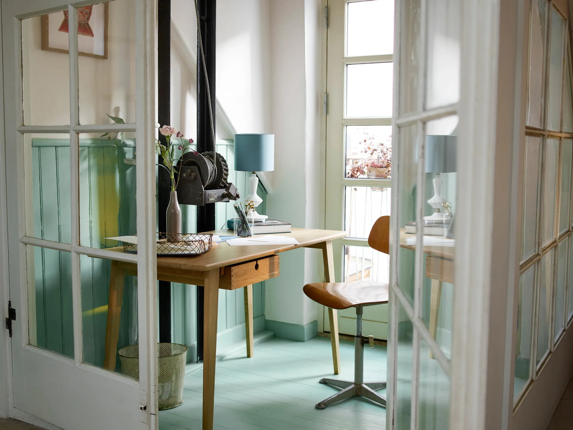 C67 Butler skrivebord, Oak nature lacquered, 60x156 cm FDB Møbler