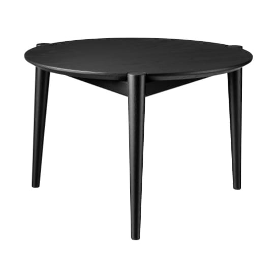 D102 Søs sofabord Ø55 cm - Oak black painted - FDB Møbler