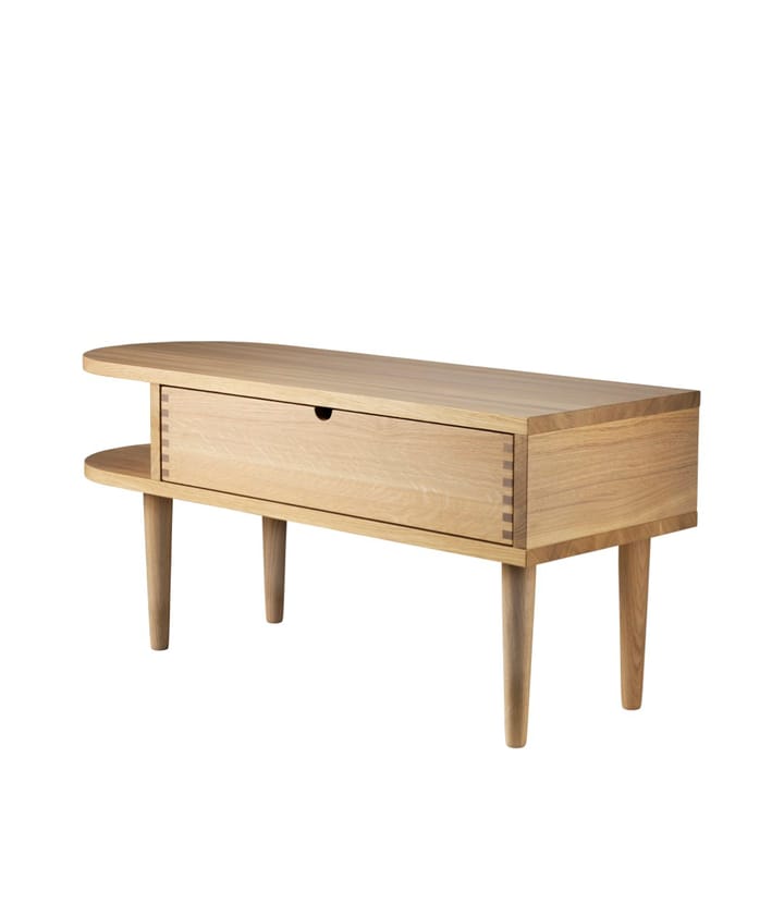 F24 Radius bænk, Oak nature lacquered 35x90 cm FDB Møbler