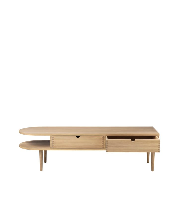 F24 Radius bænk, Oak nature lacquered 45x145 cm FDB Møbler