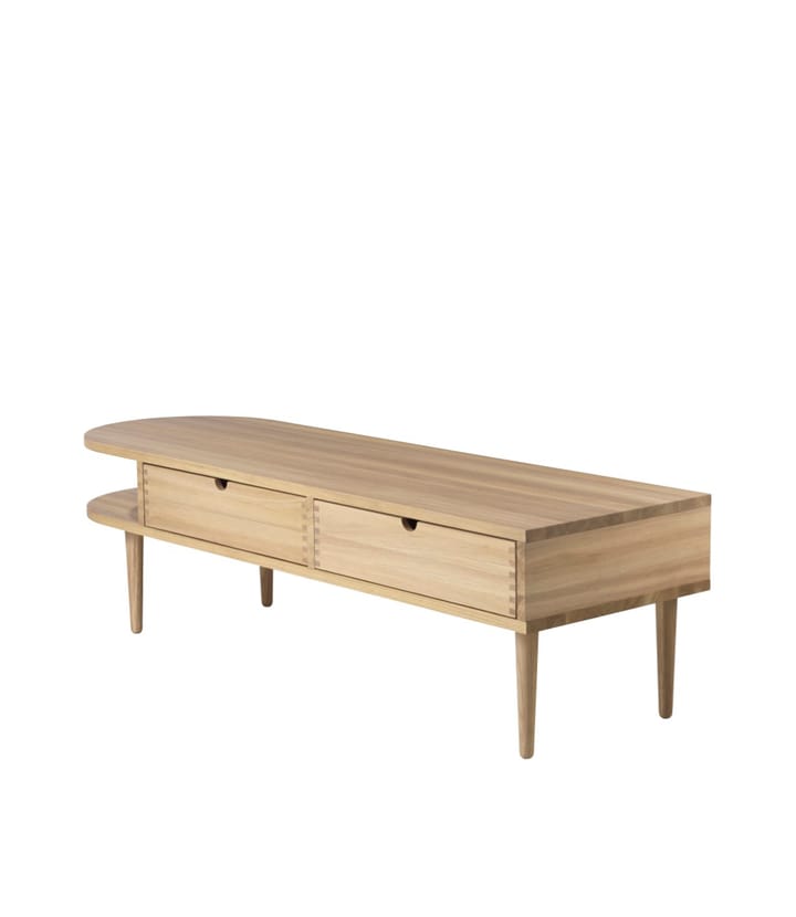 F24 Radius bænk, Oak nature lacquered 45x145 cm FDB Møbler