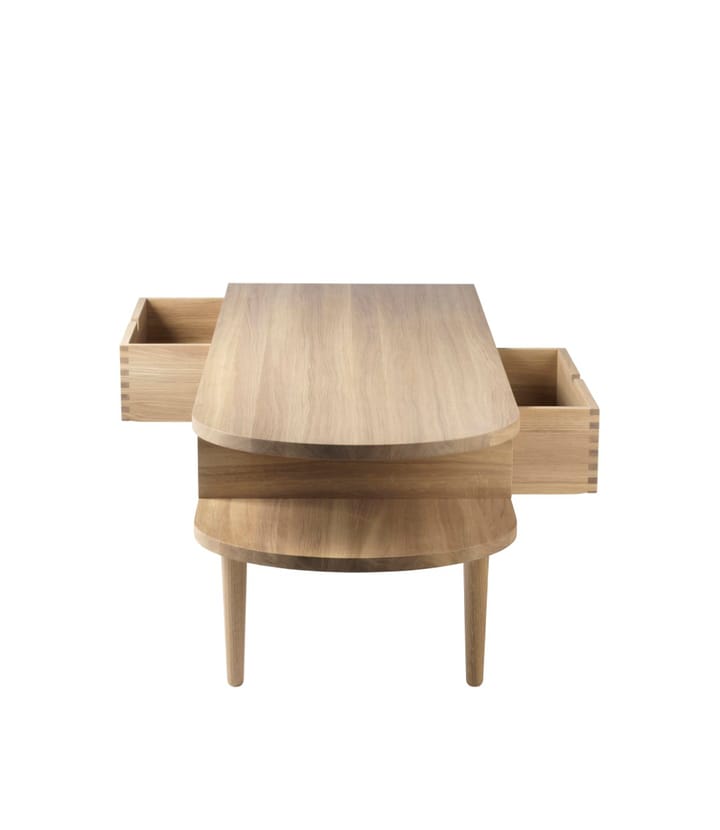F24 Radius bænk, Oak nature lacquered 45x145 cm FDB Møbler