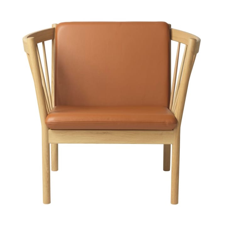 J146 Lænestol - Oak nature lacquered-cognac leather - FDB Møbler