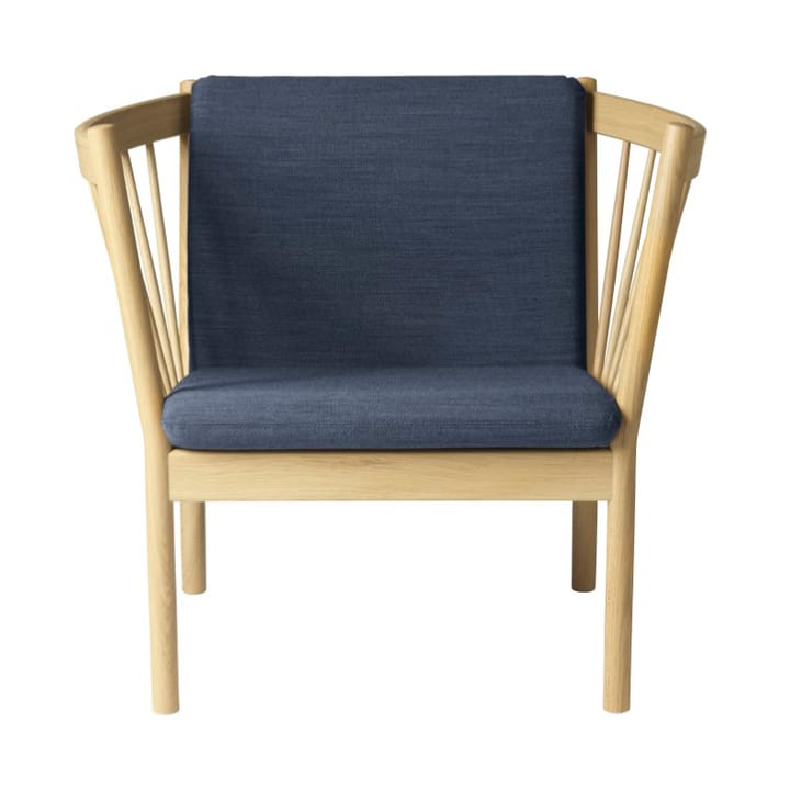 J146 Lænestol - Oak nature lacquered-dark blue - FDB Møbler