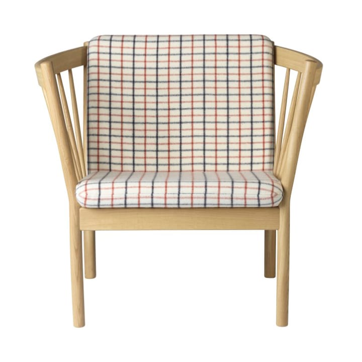 J146 Lænestol - Oak nature lacquered-red diced - FDB Møbler