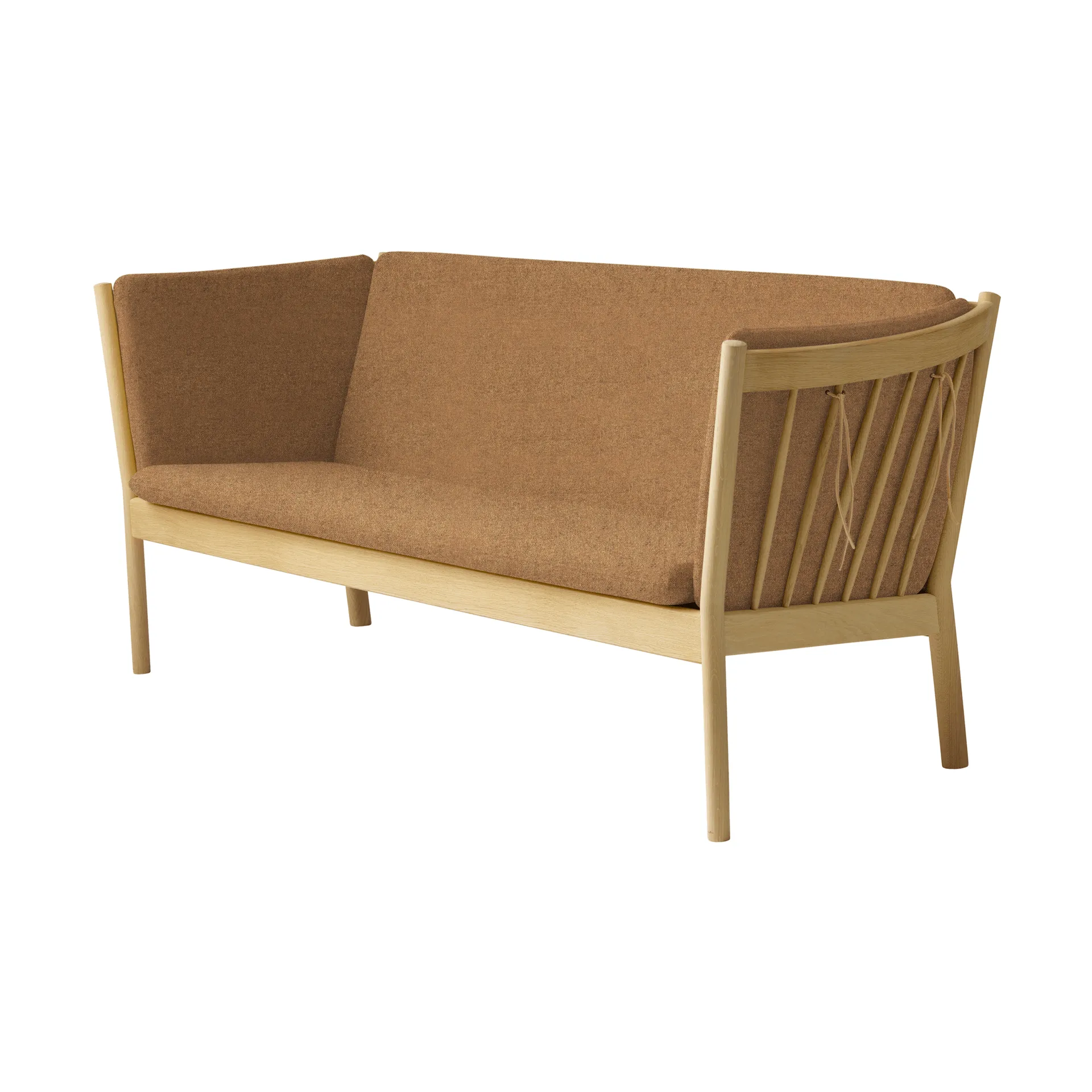 J149 sofa, Stof brunlakeret eg, 3-personers FDB Møbler