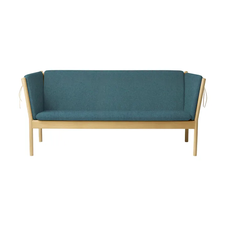 J149 sofa - Stof grøn-lakeret eg, 3-personers - FDB Møbler