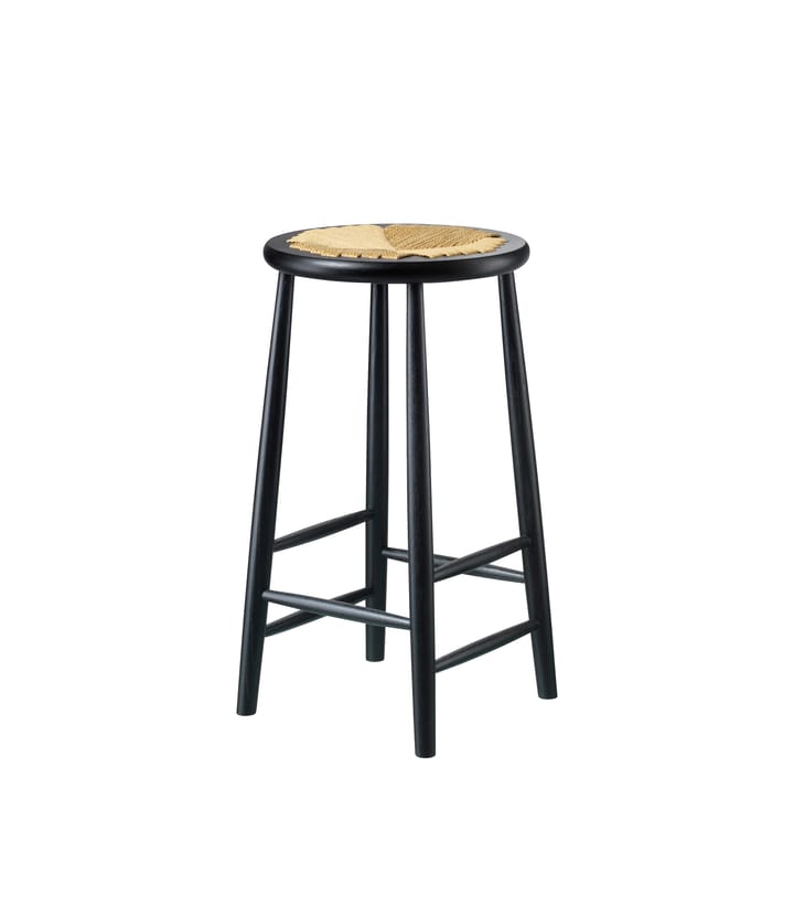 J165C Counter Round barstol, Oak black painted-nature FDB Møbler