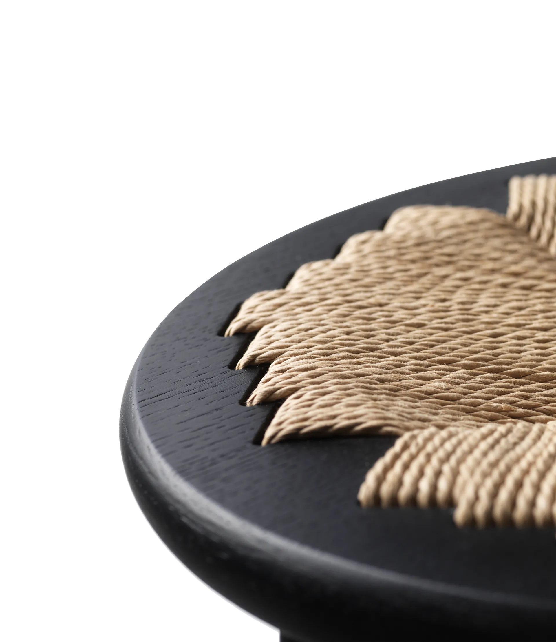 J165C Counter Round barstol, Oak black painted-nature FDB Møbler