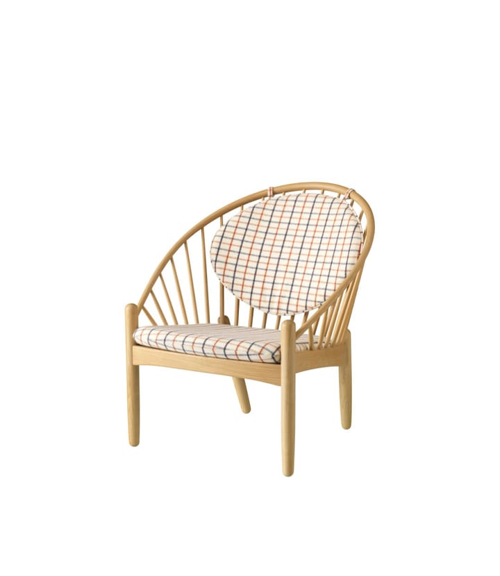 J166 Jørna stol, Oak nature lacquered-red diced FDB Møbler