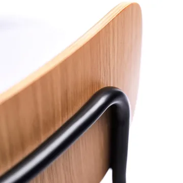 J182 Holmen stol 4-pak - Oak veneer-black legs - FDB Møbler