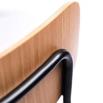 J182 Holmen stol - Oak veneer-black legs-taupe - FDB Møbler