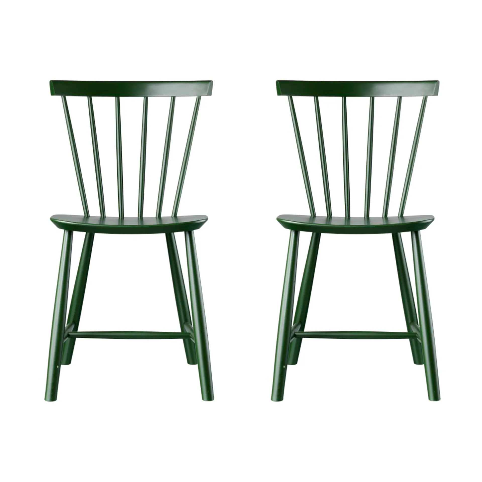 J46 stol, Bøg bottle green malet, 2 stk.,  FDB Møbler