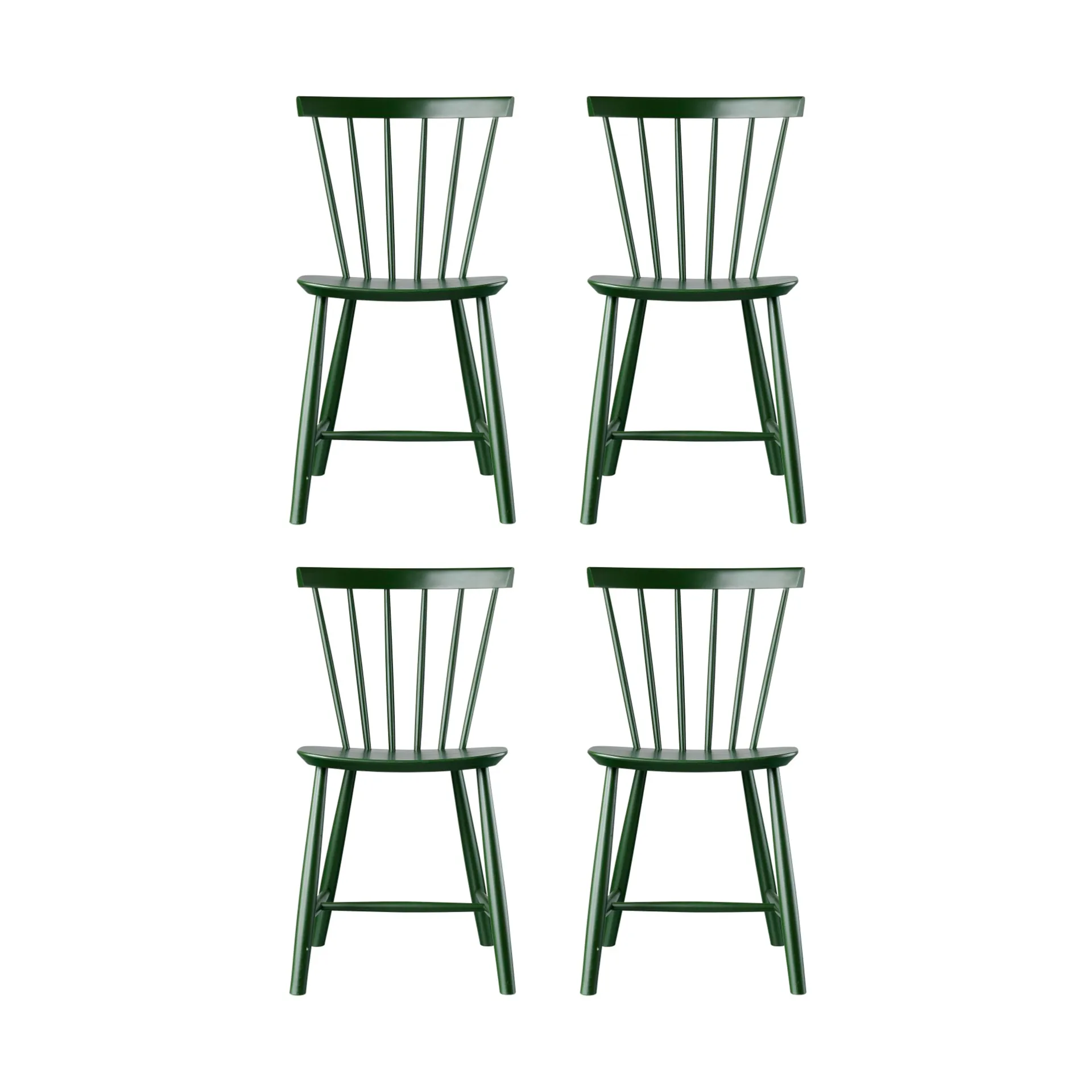 J46 stol, Bøg bottle green malet, 4 stk.,  FDB Møbler